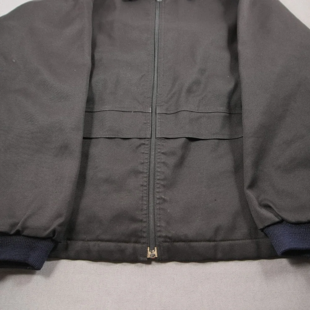 Corduroy Collar Quilted Lined Men Jacket XL Work Utility Nylon Chore Black
